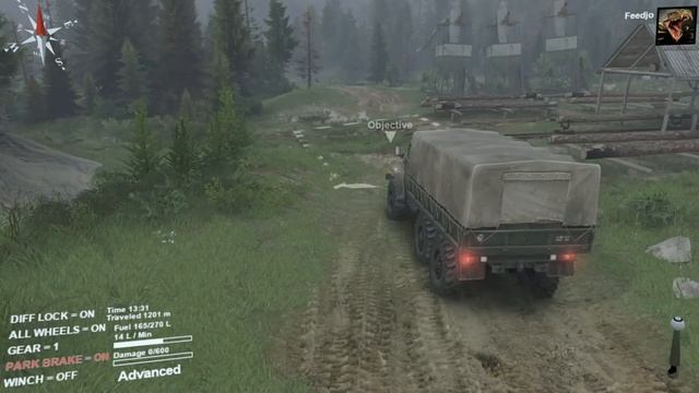 First Map Completed - Spintires Xubuntu Linux (Steam Play/Proton) Gameplay смотреть онлайн