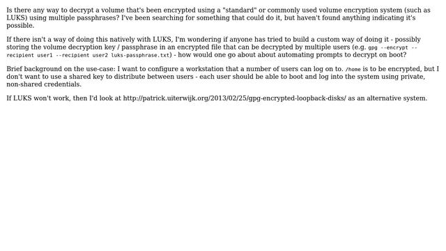 Multiple passphrase volume decryption on Linux смотреть онлайн
