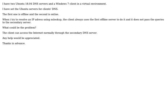 Nslookup does not resolve IP addresses using the secondary DNS смотреть онлайн