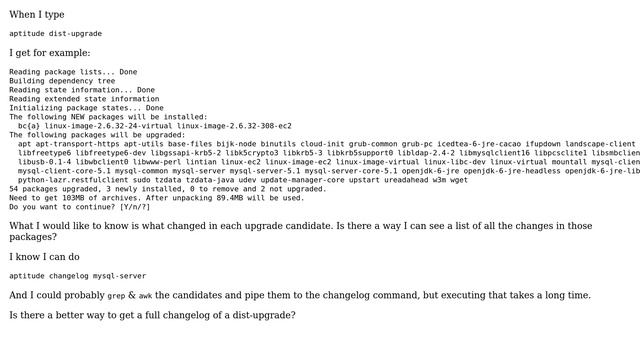 Ubuntu: Can I see more details of an aptitude dist-upgrade? смотреть онлайн
