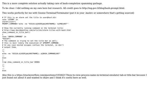 Ubuntu: Make gnome-terminal show the command running as title (2 Solutions!!) смотреть онлайн