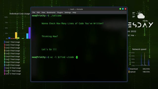 Linux Chad Counting Lines of Code 🙂 смотреть онлайн