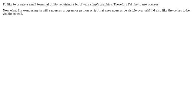 Unix & Linux: Ncurses over ssh - will they be displayed? смотреть онлайн