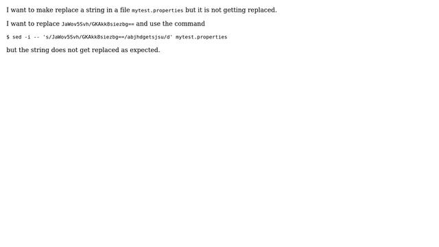 Unix & Linux: sed does not replace a string in a file as expected смотреть онлайн