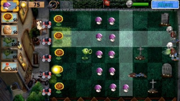 Plants vs zombies 1 3D 1 уровень ночь