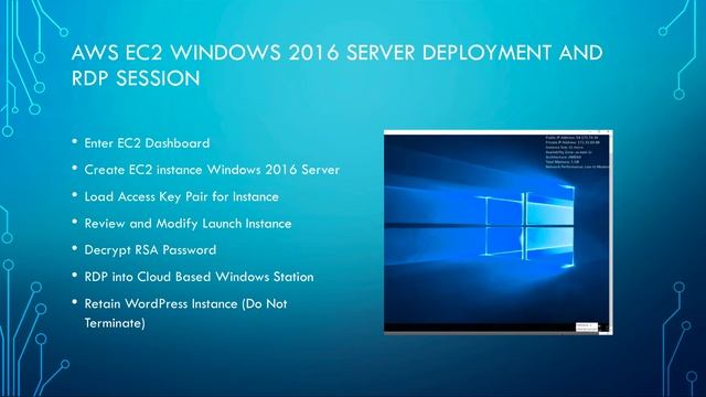 AWS Elastic Cloud Compute EC2 Windows 2016 Server Deployment and RDP Session Overview смотреть онлайн