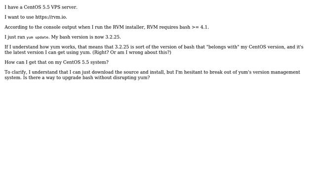 DevOps & SysAdmins: How can I upgrade bash to ＞= 4.1 on CentOS 5.5? смотреть онлайн