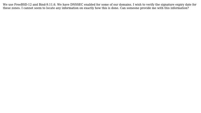 On FreeBSD what tool is used to dislay the DNSSEC signature expiry date for a zone? смотреть онлайн