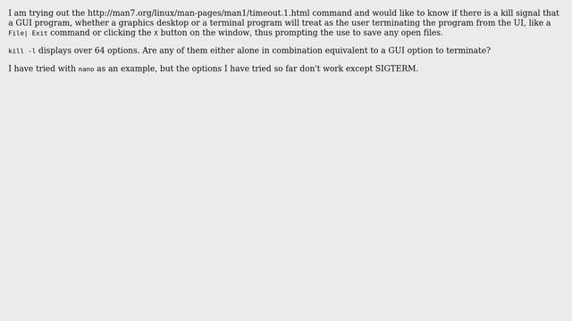 Can Linux programs be sent a SIGXXX command they can respond to in the UI? смотреть онлайн