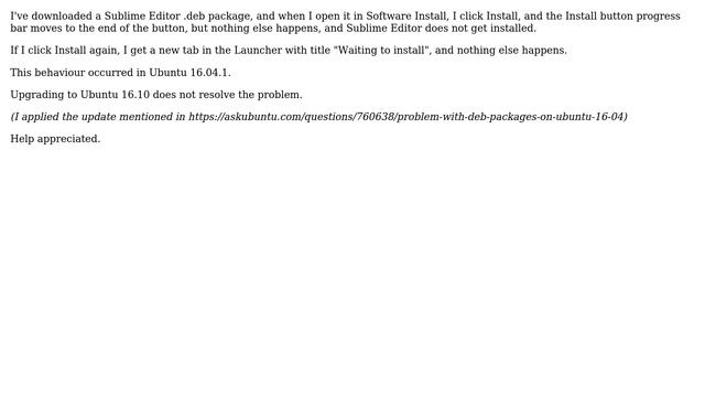 Can't install .deb packages in Ubuntu 16.04.1 or 16.10 (2 Solutions!!) смотреть онлайн
