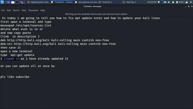 How to update kali inux and how to fix apt-update error смотреть онлайн