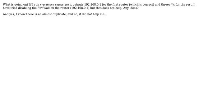traceroute on Linux displays '\* \* \*' смотреть онлайн