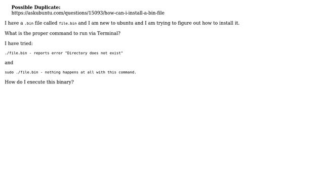 Ubuntu: Installing/executing .bin file смотреть онлайн