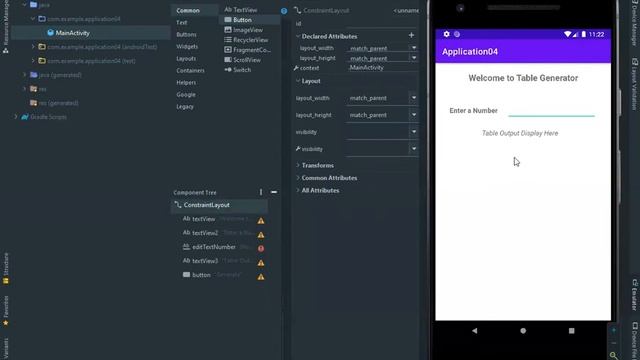 Create an Android App Which Display The Multiplucation Table in a Given Number. смотреть онлайн