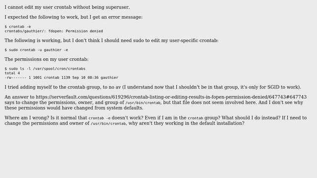 DevOps & SysAdmins: User crontab not accessible смотреть онлайн