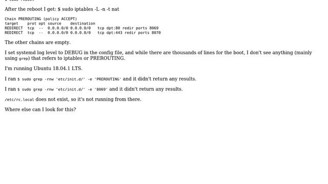 Ubuntu: How can I clear the PREROUTING rules in my iptables? смотреть онлайн
