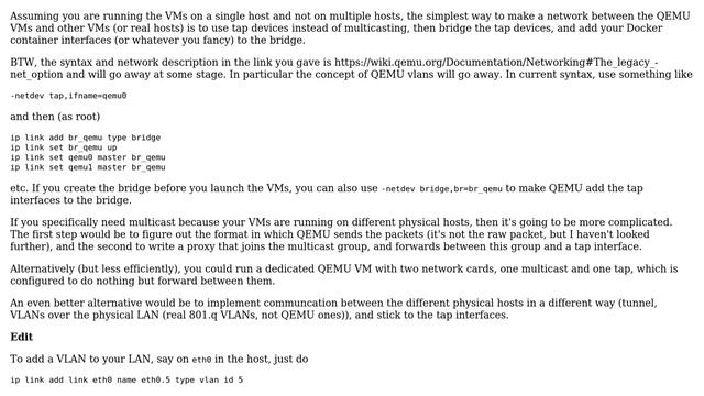 Accessing qemu multicast networks (from Docker containers) смотреть онлайн