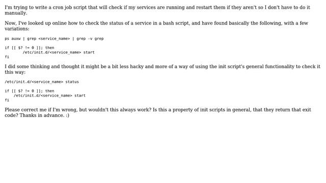 Does an init script always return a proper exit code when running status? смотреть онлайн