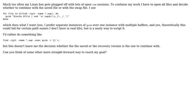 Unix & Linux: Better way to recover edited vim files смотреть онлайн