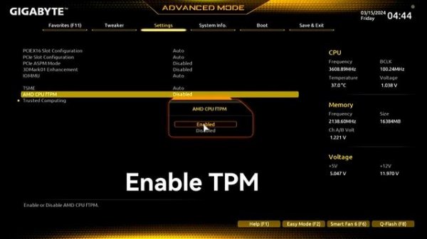 TPM 2.0 Windows 11 Gigabyte