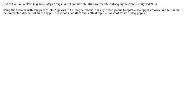 Ubuntu: "Desktop file does not exist" error when using qmake based template in Ubuntu SDK смотреть онлайн