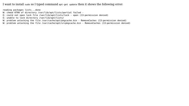 Ubuntu: I can't install sudo смотреть онлайн