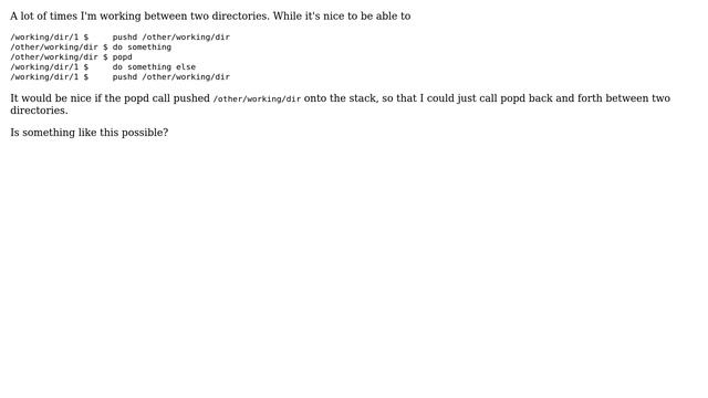 popd back to other directory and simultaneously pushd current dir (2 Solutions!!) смотреть онлайн