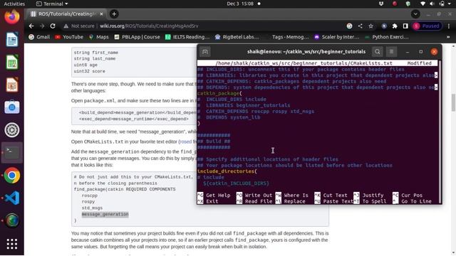 Creating a ROS msg and srv смотреть онлайн