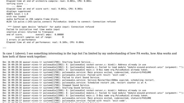 Unix & Linux: Alsa and PulseAudio (csound): Connection Refused смотреть онлайн