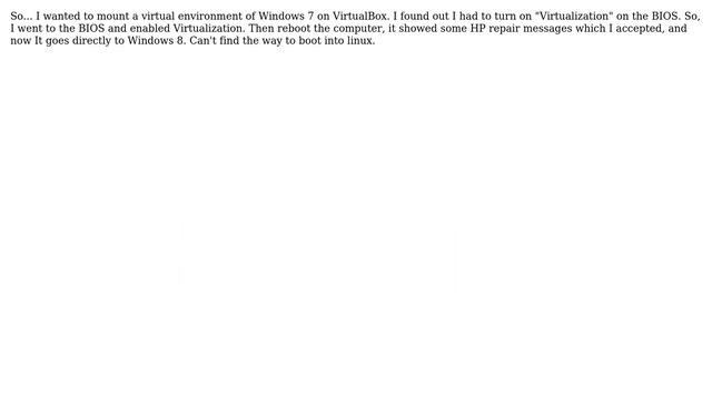 Ubuntu: Can't boot into Linux Dual Boot. HP goes directly to Windows8 смотреть онлайн