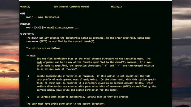 mkdir (unix command basics) смотреть онлайн