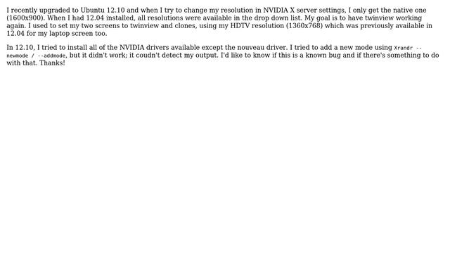 Ubuntu: Only one resolution available in Xorg.conf смотреть онлайн