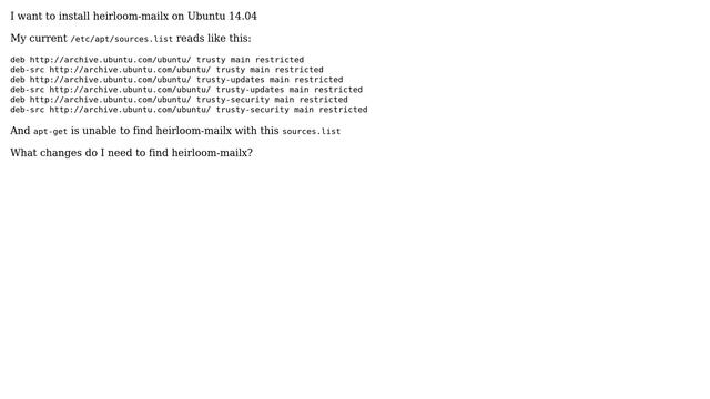 Unix & Linux: How to install heirloom-mailx on Ubuntu 14.04? смотреть онлайн