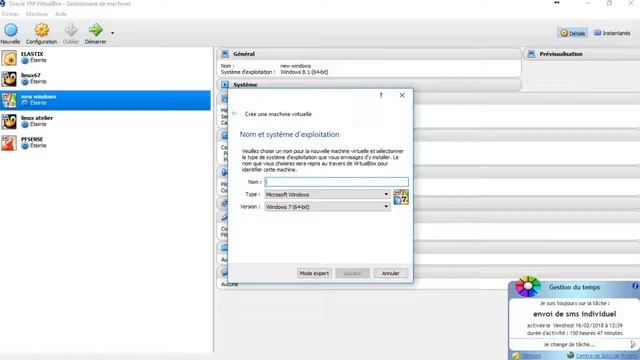 Création d'une VM sous VirtualBox 5.1 смотреть онлайн