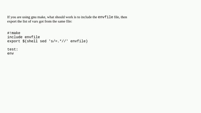 Unix: Makefile include env file смотреть онлайн