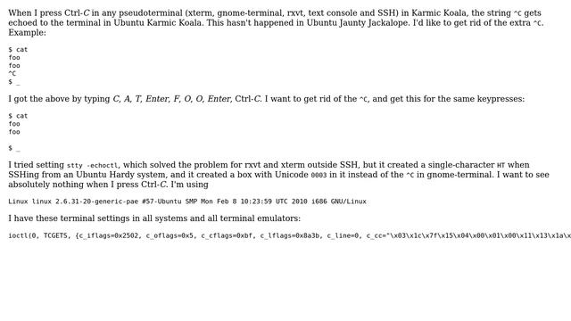 How to disable ^C from being echoed on Linux on Ctrl-C? (2 Solutions!!) смотреть онлайн