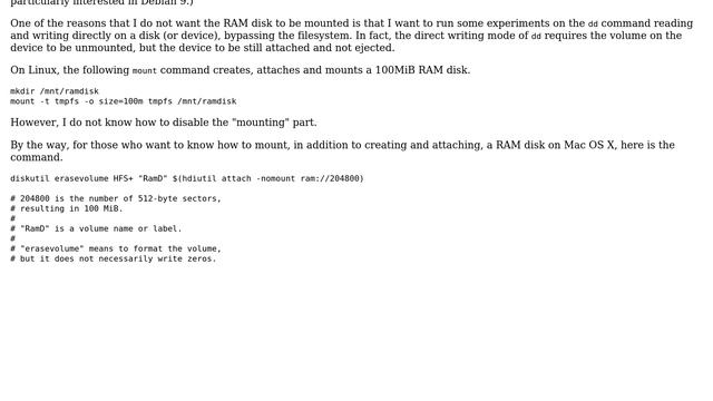 Unix & Linux: Linux: How to create and attach a RamDisk without mounting it? смотреть онлайн
