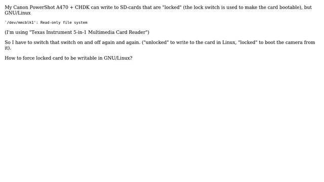 Mount "locked" SD card as read-write in GNU/Linux смотреть онлайн