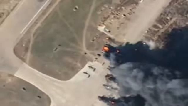 Russian Troops Towing Damaged Helicopters after Drone Strike in Kherson Airport | VIDEO смотреть онлайн