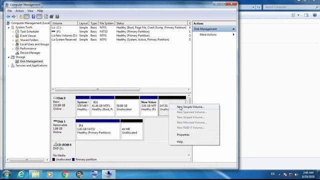 Hard drive partition on windows. (Create local disk in windows 7,8,10.) смотреть онлайн