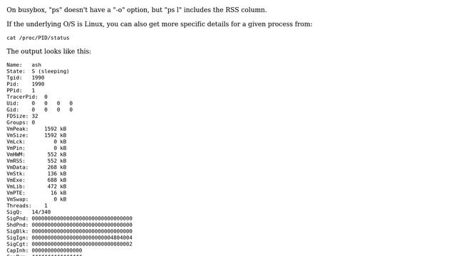 Unix & Linux: How do I find the resident memory size of a process on busybox? (2 Solutions!!) смотреть онлайн