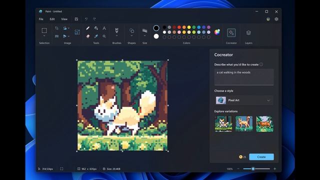 New Windows 11 Paint App Update - AI-powered Cocreator feature is coming to Paint смотреть онлайн