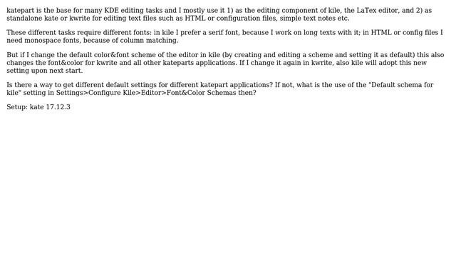 Unix & Linux: How to set default color and font schemes for different katepart applications? смотреть онлайн