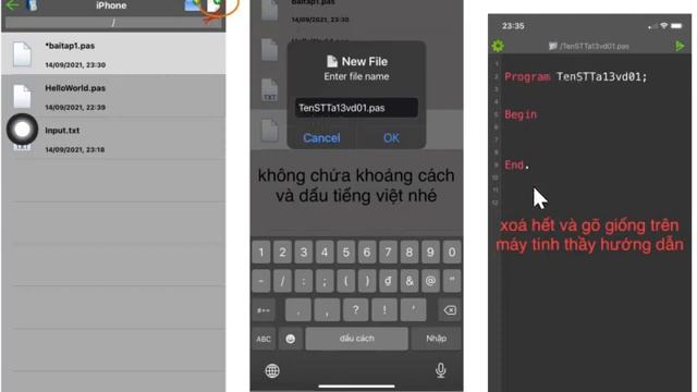 Hướng dẫn thao tác nhập dữ liệu trong Pascal compiler trên Iphone app смотреть онлайн