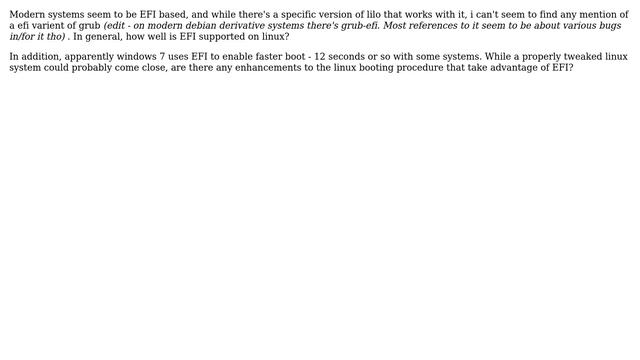efi and linux - bootloaders, and any performance advantage? смотреть онлайн