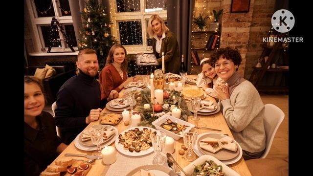 Family. Sitting Ina Dinner Party