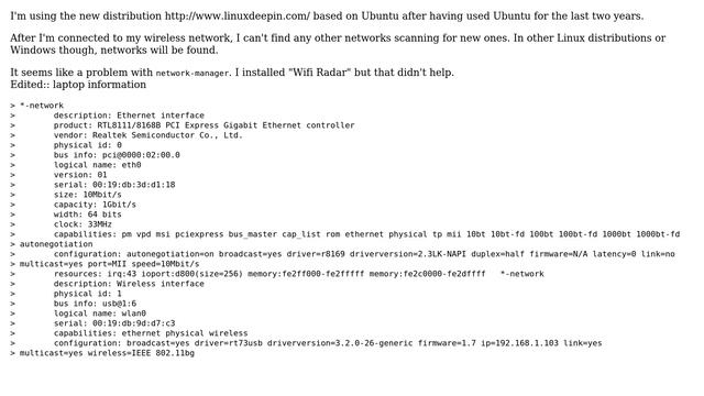 Linux Deepin doesn't show other networks while scanning when connected смотреть онлайн
