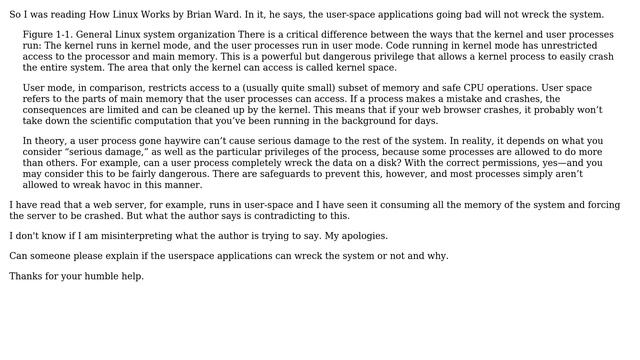 Unix & Linux: Can user space memory make the system go haywire? смотреть онлайн