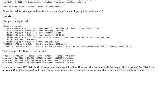 Unix & Linux: Where to get information on failed disk? смотреть онлайн