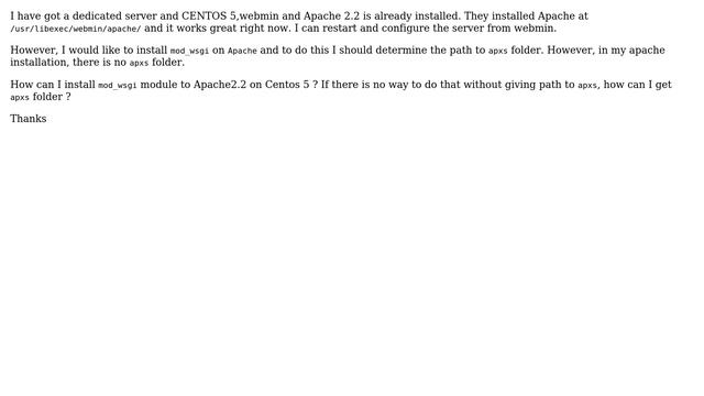 DevOps & SysAdmins: Centos 5 Apache 2.2 configure with mod_wsgi (missing apxs folder) смотреть онлайн